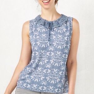 Lauren Conrad LC Embroidered Lace Sleeveless Top